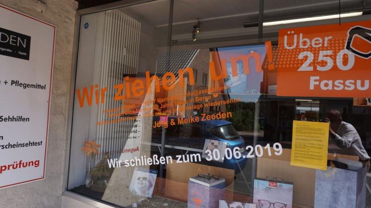 Ein weiteres Geschäft an der Berger Hauptstraße schließt: Zeeden öffnet am Freitag, 28. Juni, ein letztes Mal seine Geschäftstüren. Offiziell ist dann am 30. Juni Schluss. Foto: Jürgen Ackmann