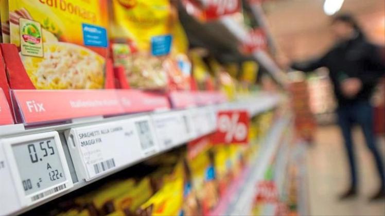 Supermarkt in Düsseldorf. Am billigsten sind Lebensmittel in den östlichen EU-Ländern Rumänien und in Polen. Symbolbild: Marius Becker 