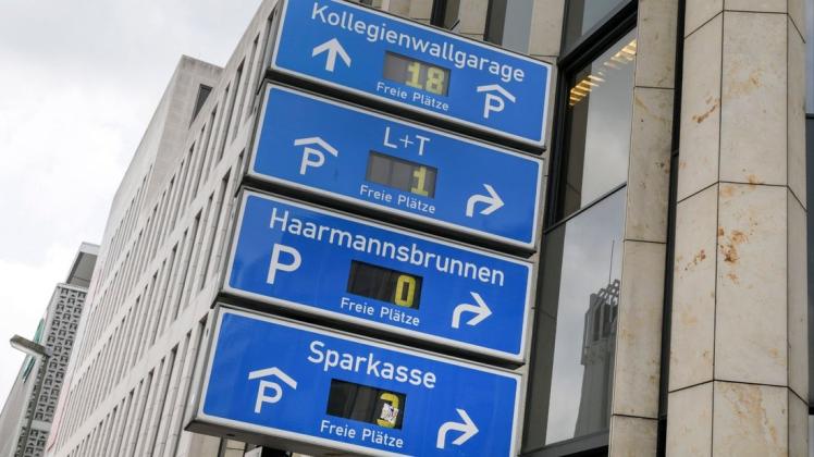 Die Parkhausauslastung am Westfalentag gegen 14 Uhr.  Foto: Jörn Martens