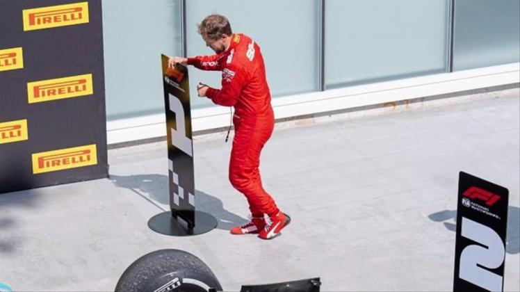 Sichtlich bedient nach dem Rennen in Montréal: Sebastian Vettel. 