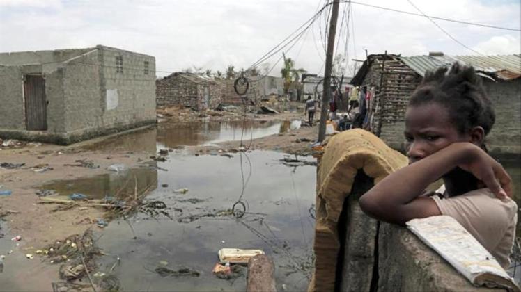 Nach dem verheerenden Zyklon „Idai“: Eine überaschwemmte Straße in Beira in Mosambik. 