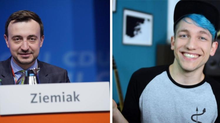 CDU-Generalsekretär Paul Ziemiak will Youtuber Rezo treffen. Foto: Collage: imago images / Günther Ortmann / dpa