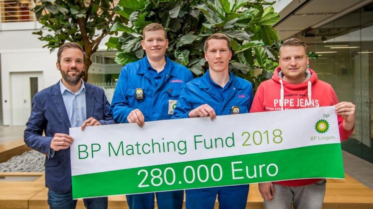 Eine Rekordsumme von 280.000 Euro kam beim BP Lingen-Förderprogramm „Matching Fund“ für den guten Zweck zusammen. Foto: Kilian Westkamp