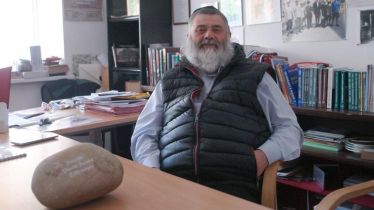 Sehr über den Gedenkstein gefreut hat sich der Leiter der Gedenkstätte des Rigaer Ghettos, Rabbi Menachem Barkahan. 