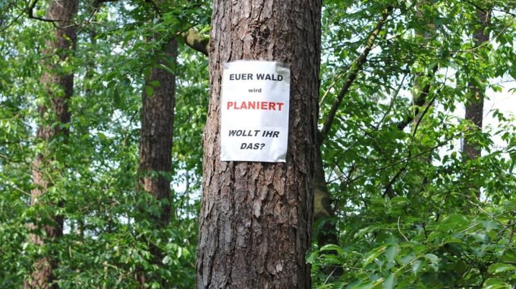 Bürgerprotest firmiert sich gegen das Fällen der Bäume im Esterfelder Forst. 