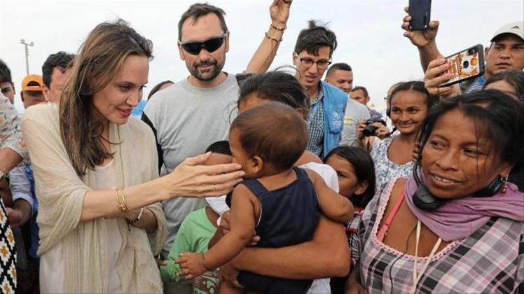 Angelina Jolie besucht ein Lager der Vereinten Nationen (UN) für venezolanische Migranten und Flüchtling. 
