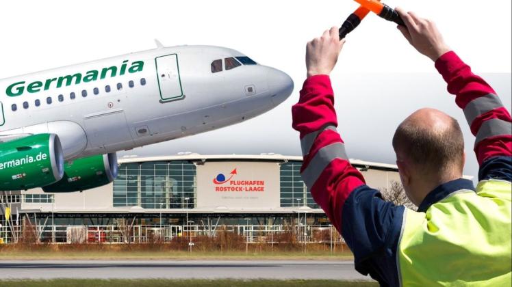 Wegen der Germania-Pleite sollen die Mitarbeiter des Flughafens Rostock-Laage in die Kurzarbeit wechseln.