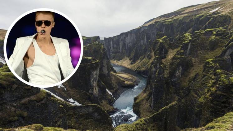 Eine Schlucht in Island musste geschlossen werden: Grund: Ein Justin-Bieber-Musikvideo. Fotos: dpa/imago/imagebrooker