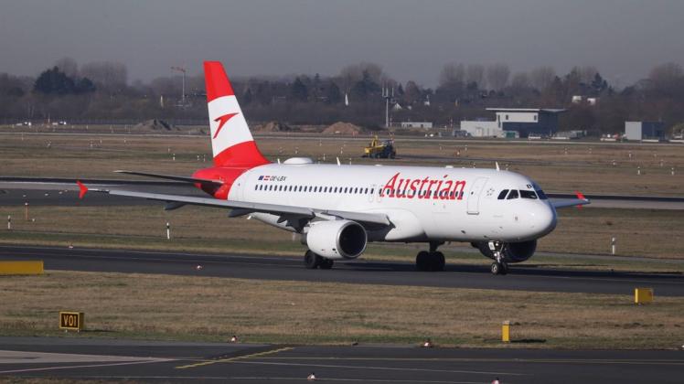 Ein Flugzeug der österreichischen Airline AUA.