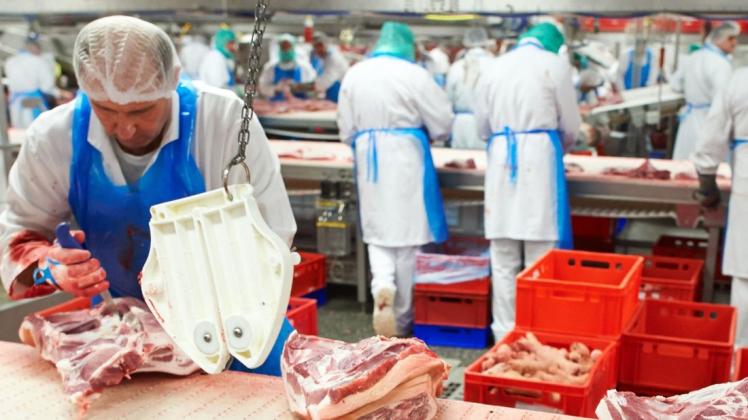 Leih- und Werkvertragsarbeit zählt in vielen Firmen der Fleischindustrie zum Alltag. Archivfoto: Bernd Thissen/dpa