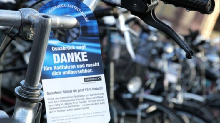 Dank an Radfahrer nach dem Ende des zweiten Kampagnenjahres von „Osnabrück sattelt auf“. Archivfoto: Michael Gründel