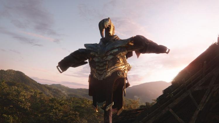 Avengers: Endgame: Nachdem Thanos die Rüstung an den Nagel gehängt hat, löscht er als Google Easter Egg das Internet. Foto: Marvel Studios