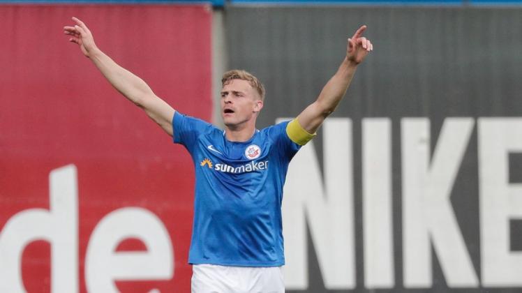 Will auch im Spiel bei Tabellenführer Osnabrück den Ton angeben: Hansa-Kapitän Oliver Hüsing. Im Hinspiel (1:1) gelang dem 26-Jährigen der Ausgleichstreffer.