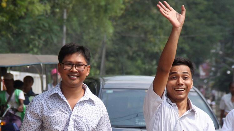Die beiden Journalisten Wa Lone und Kyaw Soe Oo wurden freigelassen. Foto: AFP