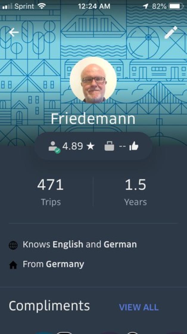 Das Uber-Profil unseres Autors. Screenshot: Friedemann Diederichs
