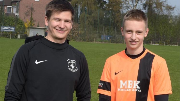 Sind für die B-Junioren des TV Jahn verantwortlich: Coach Nico Baumann (links) und Spielertrainer Sigsten Voigt.  Foto: Rolf Tobis