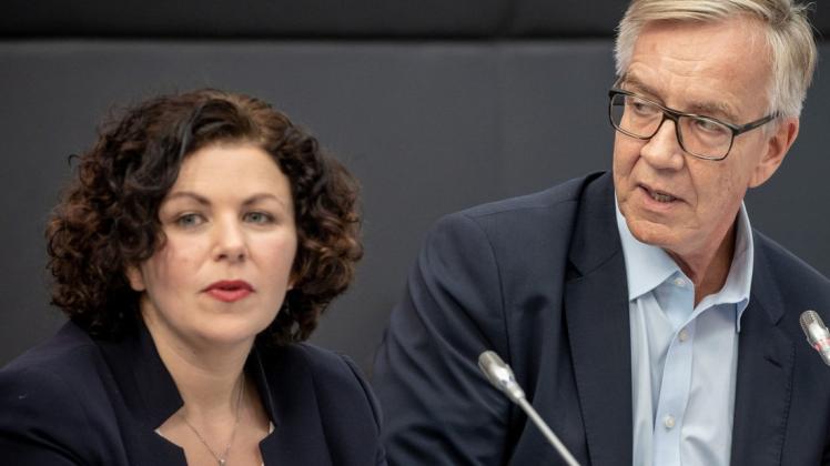 Wiedergewählt: Amira Mohamed Ali und Dietmar Bartsch,  bleiben Fraktionsvorsitzende ihrer Partei im Bundestag.