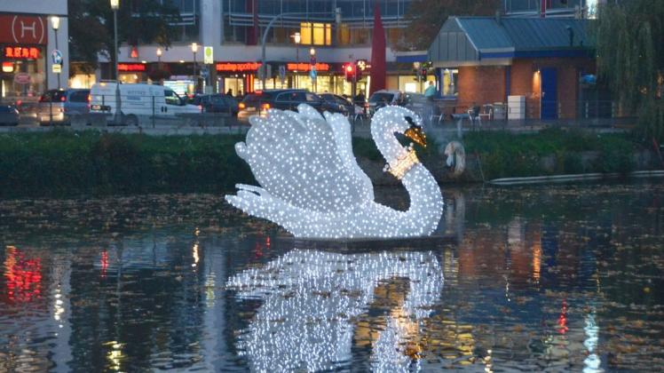 Neumünster Wo ist der leuchtende Schwan vom Teich?