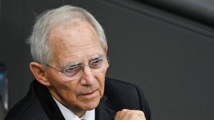Das letzte Mal auf dem Platz des Bundestagspräsidenten: Wolfgang Schäuble (CDU)
