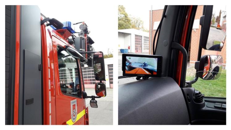 Abbiegeassistenz-Systeme helfen Unfälle zu vermeiden, indem sie die Fahrer sperriger Wagen vor Personen im toten Winkel warnen. 20 weitere Fahrzeuge der Stadt Osnabrück sind jetzt damit ausgestattet worden, unter anderem besonders große Feuerwehrautos.