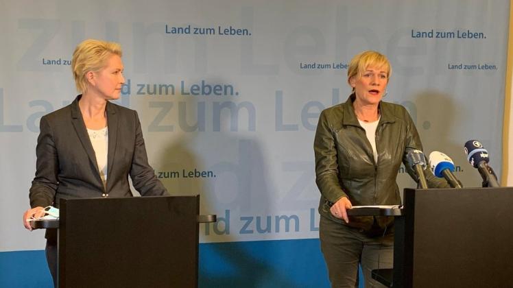 SPD-Ministerpräsidentin Manuela Schwesig (links) und Linken-Fraktionschefin Simone Oldenburg.