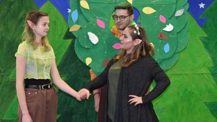 In diesem Jahr dreht sich beim Musical in der Ecolea Berufsschule alles um die zwei kleinen Waldgeister Moosmutzel und Waldwuffel, gespielt von Leoni Baczko und Chantal Asrafjan und den Traumzauberbaum, gespielt von Lukas Zerndt.