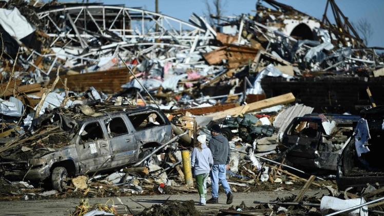 Über fünf US-Bundesstaaten fegten mehrere Tornados hinweg. In Kentucky ist die Verwüstung besonders groß.