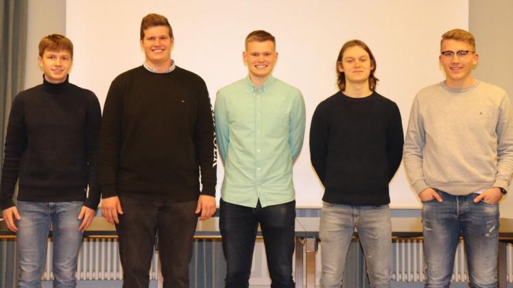 Das neue Jugendparlament der Samtgemeinde Artland ist bis Sommer 2023 gewählt. Den Vorstand bilden (von links) Linus Kamphaus, Ole Kamphaus, Jonas Kuhn, Max Schuhriemen und Hendrik Stottmann.