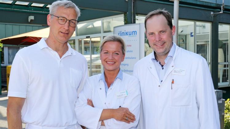 Das kompetente Team der Viszeralmedizin am Klinikum Osnabrück (v. l.): Priv.-Doz. Dr. Jürgen Tepel, Dr. Corinna Petz und Priv.-Doz. Dr. Johannes Rey.