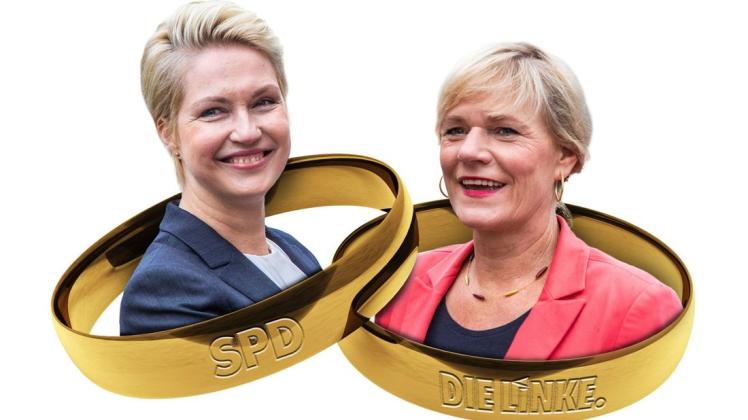 Haben sich offenbar gesucht und gefunden: Manuela Schwesig (SPD) und Simone Oldenburg (Linke)