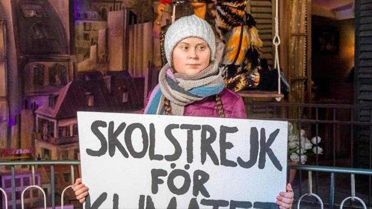 Die schwedische Klimaaktivistin Greta Thunberg als Wachsfigur auf der Hamburger Reeperbahn. 