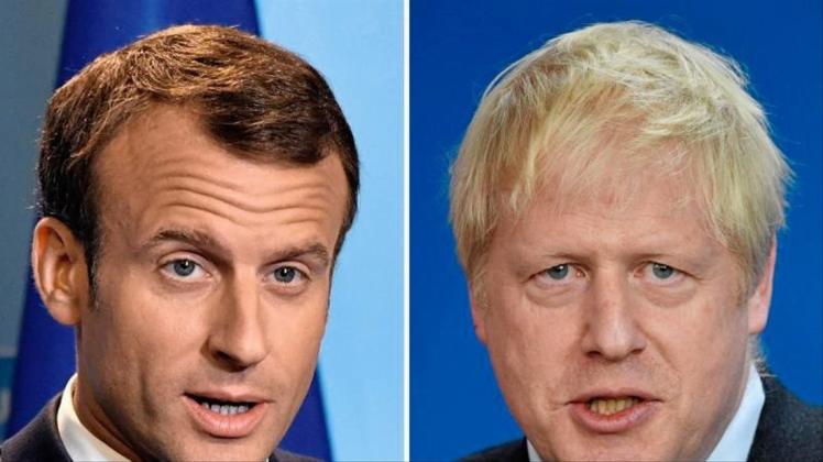 Frankreichs Präsident Macron (l) empfängt heute den britischen Premier Johnson. 