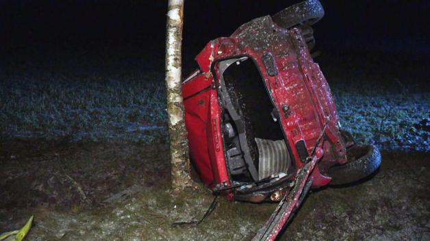 Das Auto überschlug sich mehrfach und landete an einem Baum. Foto: Nonstopnews