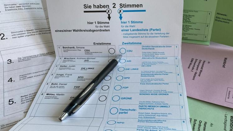 Etwas weniger als ein Drittel der Wahlberechtigten setzt im Schweriner Umland auf die Briefwahl.