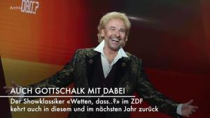 Mit Gottschalk: ZDF zeigt 2022 und 2023 «Wetten, dass..?» Mit Gottschalk: ZDF zeigt 2022 und 2023 «Wetten, dass..?»