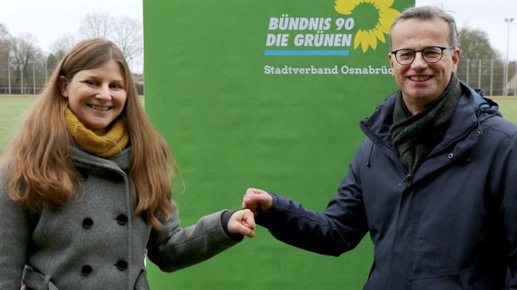 Anne Kura und Volker Bajus sind die Direktkandidaten der Osnabrücker Grünen für die Landtagswahl im Herbst.