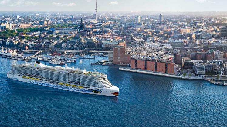 Das neueste Kreuzfahrtschiff der Meyer Werft, die "AIDAcosma", läuft bald in Hamburg ein. Dort wird es am 9. April 2022 getauft.