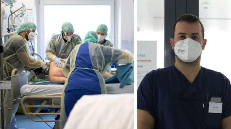 Auf der Covid-Intensivstation im Quakenbrücker Krankenhaus kämpfen Pfleger und Ärzte um das Leben der schwerkranken Patienten. Als Assistenzarzt ist dort auch Elios Mile im Einsatz.
