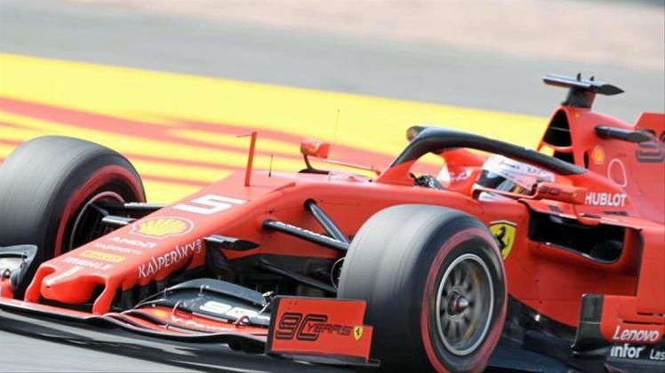 Fuhr im letzten Hockenheim-Training auf Platz drei: Ferrari-Pilot Sebastian Vettel. 