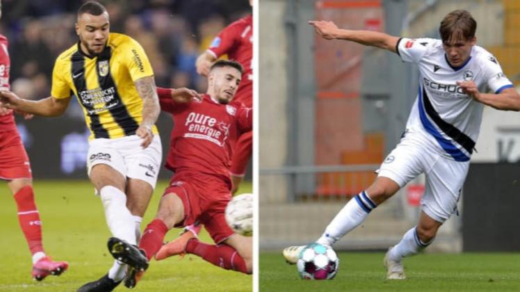 Neu beim VfL: Jay-Roy Grot (links, hier bei seinem letzten Pflchtspieltor für Vitesse Arnheim beim 1:0-Sieg gegen Twente Enschede) und Sebastian Müller. Fotos: imago images/pmk/VI Images. 