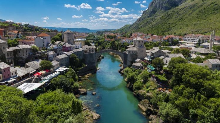 Die Stadt Mostar in der Region Herzegowina, die für den Reiseführer-Verlag "Lonely Planet" zu den besten Reisezielen in Europa gehört.