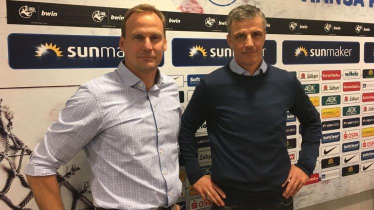 Seit Januar in der sportlichen Verantwortung beim FC Hansa: Sportvorstand Martin Pieckenhagen und Trainer Jens Härtel sind die nächste Protagonisten, die versuchen sollen, die Rostocker in die 2. Bundesliga zu führen.