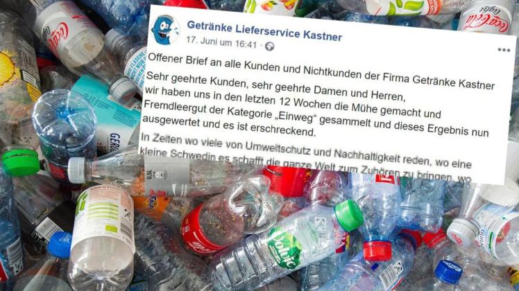 In einem offenem Brief appelliert ein Stuttgarter Getränkehändler an das Umweltbewusstsein seiner Kunden. Foto: dpa/Daniel Bockwoldt/Screenshot Facebook Getränke Lieferservice Kastner