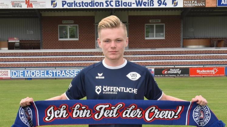 Das Fußball-ABC lernte Ben Wucherpfennig bei Blau-Weiß Papenburg. In Kiel soll er gefördert werden. 