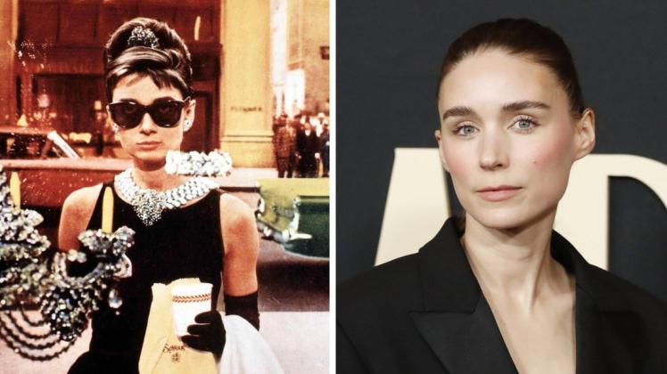 Audrey Hepburn (links), Stilikone der 1950er und -60er Jahre, wird in einem neuen Biopic von US-Schauspielerin Rooney Mara (rechts) verkörpert. Audrey Hepburn (links), Stilikone der 1950er und -60er Jahre, wird in einem neuen Biopic von US-Schauspielerin Rooney Mara (rechts) verkörpert.