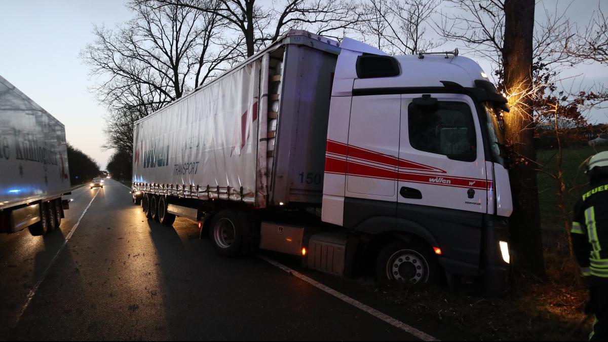 Lkw Kommt In Lingen Von B213 Ab Und Prallt Gegen Baum | NOZ