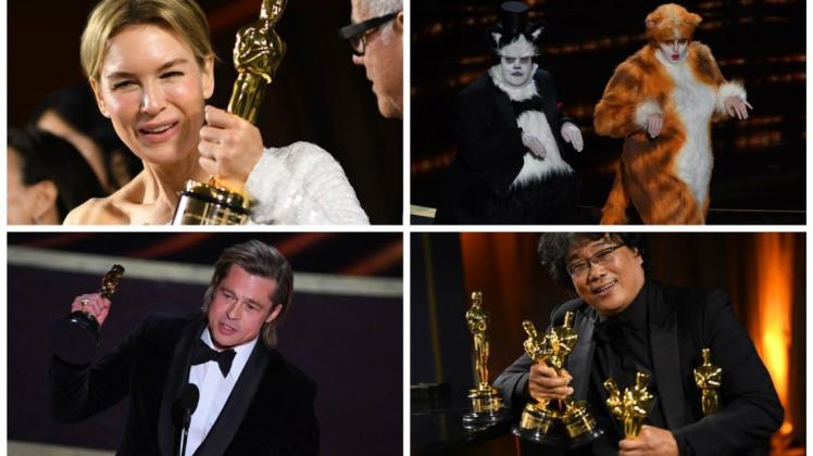 Bong Joon-ho (unten rechts) ist der große Gewinner der Oscars 2020. Foto: Valerie Macon/Mark Ralston/AFP