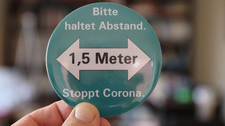 Corona-Button aus Gehrde. Foto: Sigrid Schüler