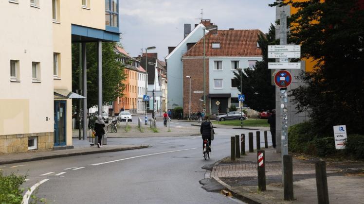 Vorrang für Radler: Der Straßenzug Lyrastraße-Kolpingstraße-Kommenderiestraße soll Fahrradstraße werden. Foto: Michael Gründel