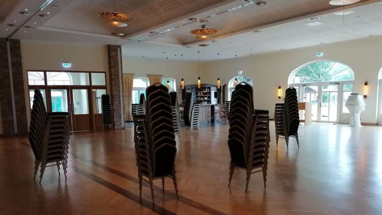 Der leere Veranstaltungssaal im Hotel Restaurant Hagen.